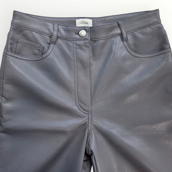 NWOT - Aritzia Wilfred Melina Vegan Leather Pants - Ardoise - Size 6 - Picture 10 of 16